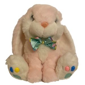 MTY International Dan Dee Hoppy Hopster Easter Bunny Rabbit Plush PINK 10” lovey